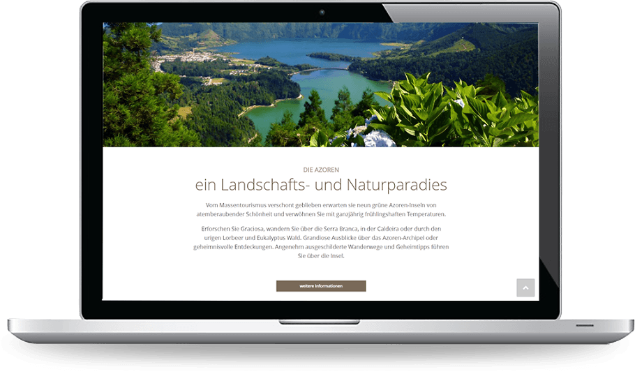 Wordpress Homepage - Urlaub auf den Azoren