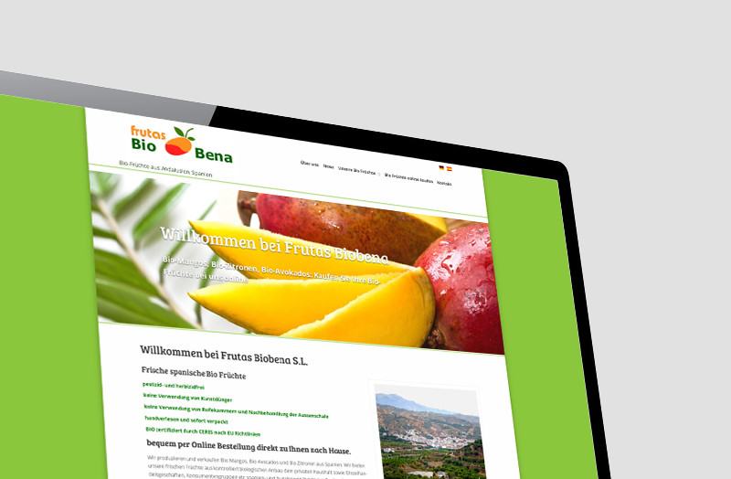 Frutas Biobena, Homepage für Bio-Früchte - Responsive Webdesign • Wordpress