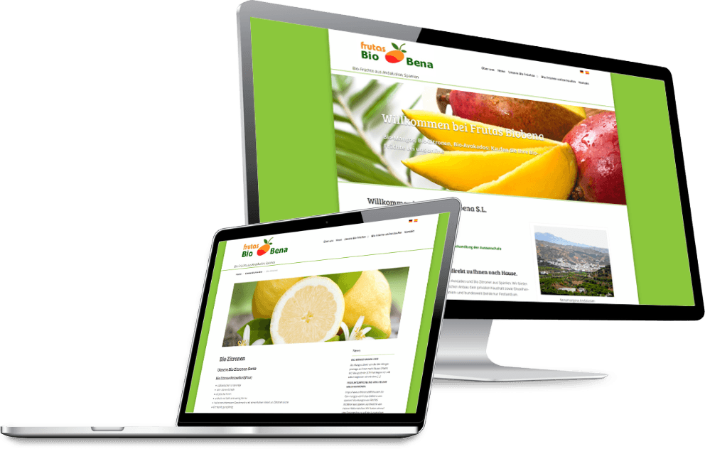 Homepage für Bio-Früchte