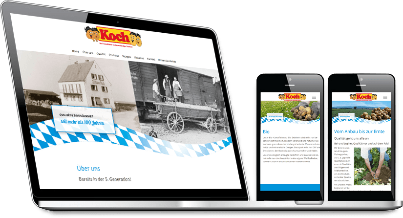 Moderne Website für das Traditions-Unternehmen