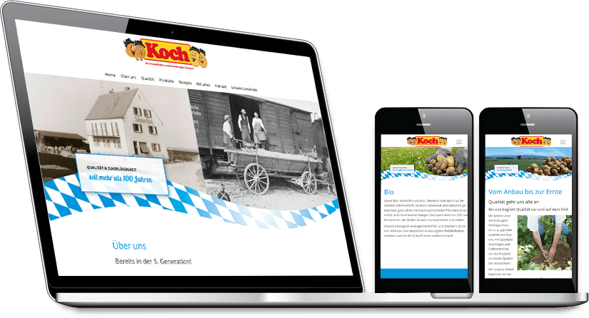 Moderne Website für das Traditions-Unternehmen Moderne Website für das Traditions-Unternehmen
