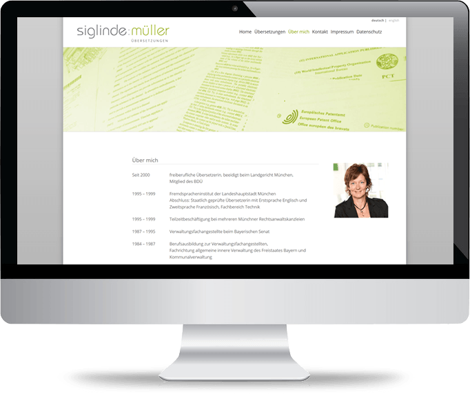 Website für eine Übersetzerin Website für eine Übersetzerin